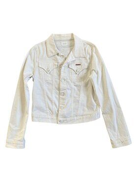 Hudson Women's Sz Medium White Denim Jacket  Casual Button Front